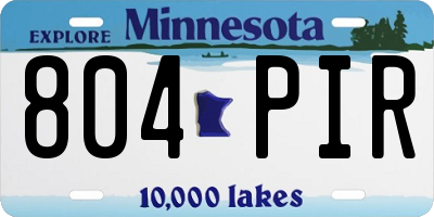MN license plate 804PIR