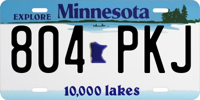 MN license plate 804PKJ