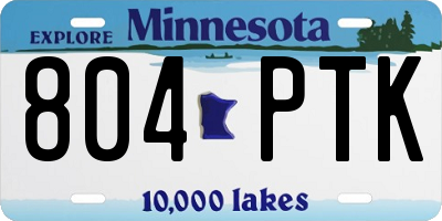 MN license plate 804PTK