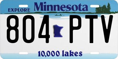 MN license plate 804PTV