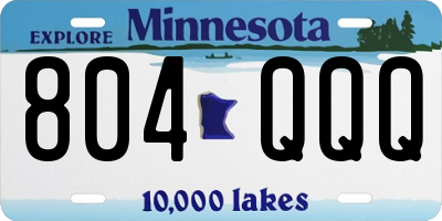 MN license plate 804QQQ