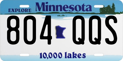 MN license plate 804QQS