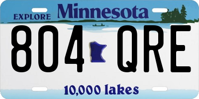MN license plate 804QRE