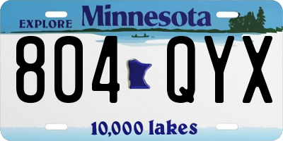 MN license plate 804QYX