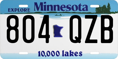 MN license plate 804QZB