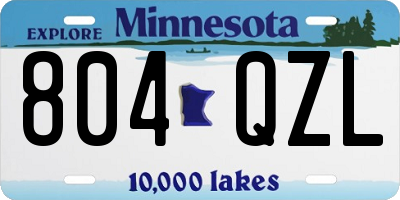 MN license plate 804QZL