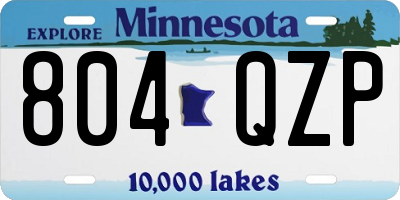 MN license plate 804QZP
