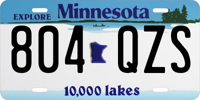MN license plate 804QZS