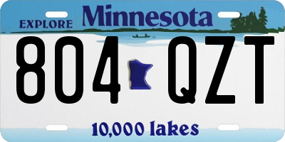 MN license plate 804QZT