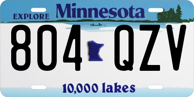 MN license plate 804QZV