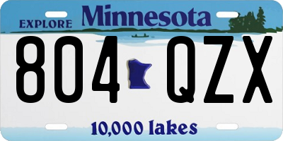 MN license plate 804QZX