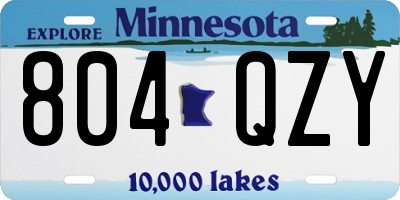 MN license plate 804QZY