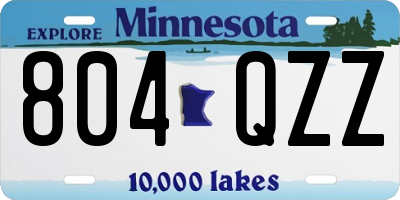 MN license plate 804QZZ