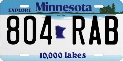 MN license plate 804RAB