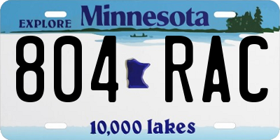 MN license plate 804RAC