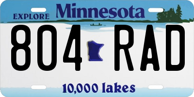 MN license plate 804RAD