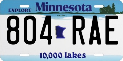 MN license plate 804RAE