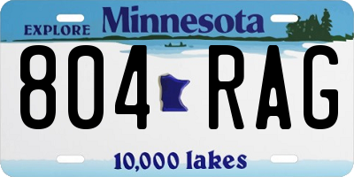MN license plate 804RAG