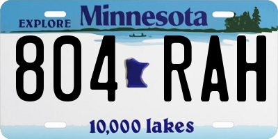 MN license plate 804RAH