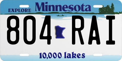 MN license plate 804RAI
