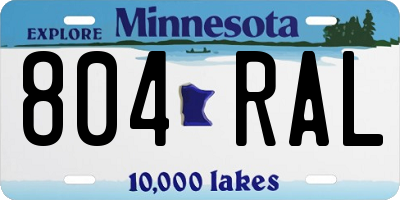 MN license plate 804RAL