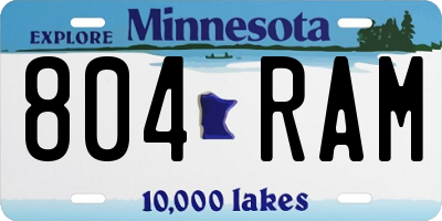 MN license plate 804RAM