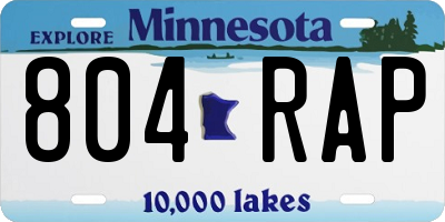 MN license plate 804RAP