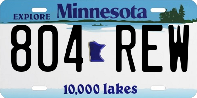 MN license plate 804REW