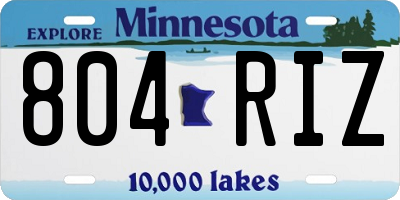 MN license plate 804RIZ