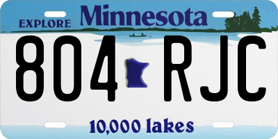 MN license plate 804RJC