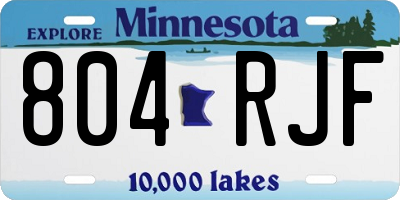 MN license plate 804RJF