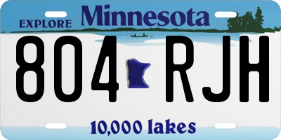 MN license plate 804RJH