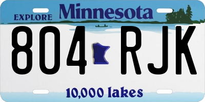 MN license plate 804RJK
