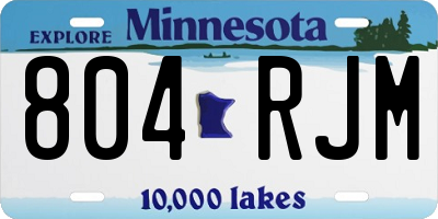 MN license plate 804RJM