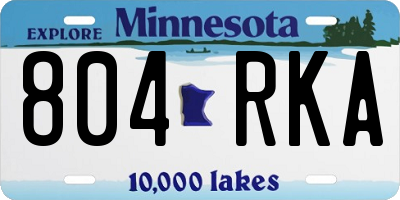 MN license plate 804RKA