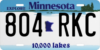 MN license plate 804RKC