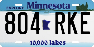 MN license plate 804RKE