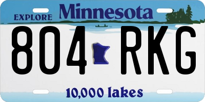MN license plate 804RKG