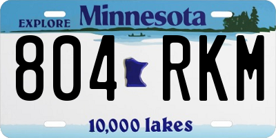 MN license plate 804RKM