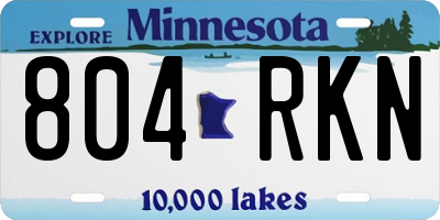 MN license plate 804RKN