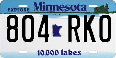 MN license plate 804RKO