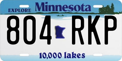 MN license plate 804RKP