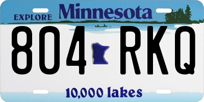 MN license plate 804RKQ