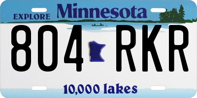 MN license plate 804RKR