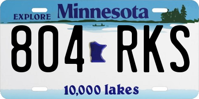 MN license plate 804RKS
