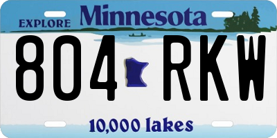 MN license plate 804RKW