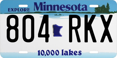 MN license plate 804RKX