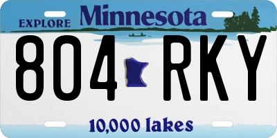 MN license plate 804RKY