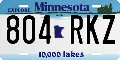 MN license plate 804RKZ