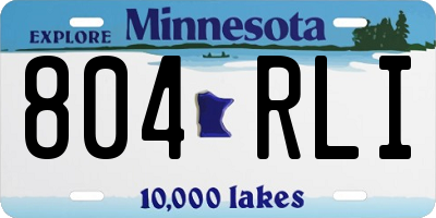 MN license plate 804RLI
